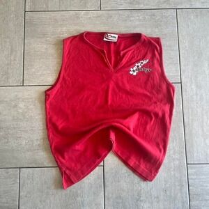 Chase Authentics Dale Jr Red Sleeveless Racing Tank Top Large